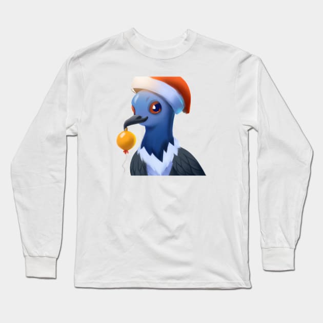 Cute Pigeon Drawing Long Sleeve T-Shirt by Play Zoo